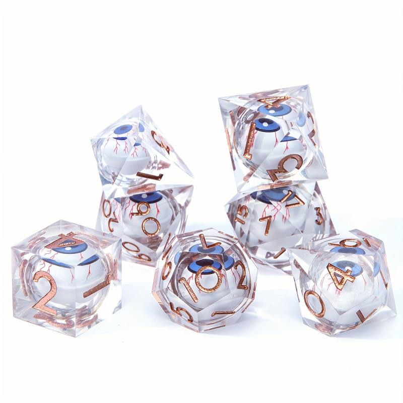 7pcs Translucent Resin Dice Set For Board Game