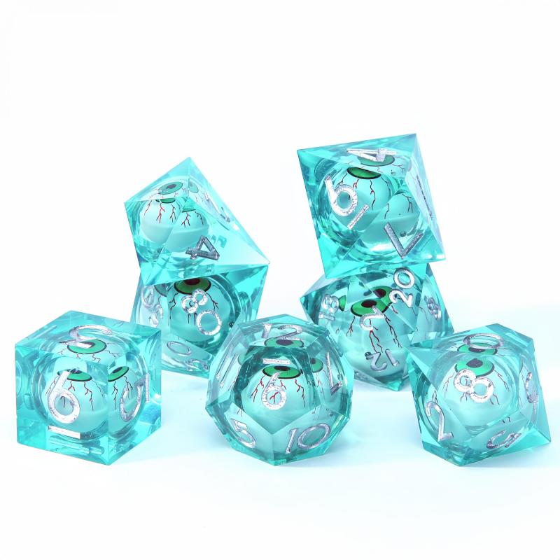 7pcs Translucent Resin Dice Set For Board Game
