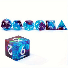 7pcs Resin Sharp Edge Polyhedral Dice Set for Board Game