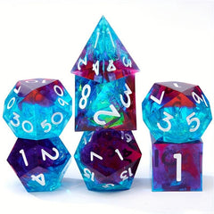 7pcs Resin Sharp Edge Polyhedral Dice Set for Board Game