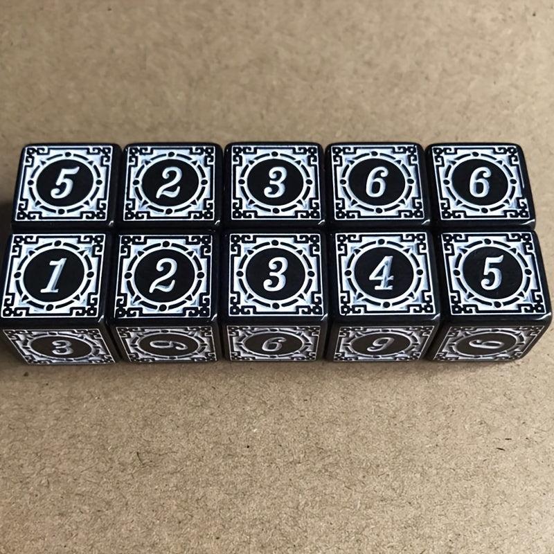 6 Sided Game Dice Chess Piece Accessories Antique Pattern Running Ball