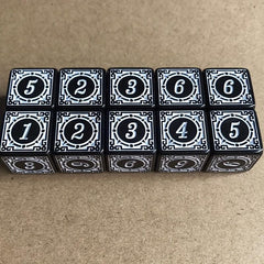 6 Sided Game Dice Chess Piece Accessories Antique Pattern Running Ball