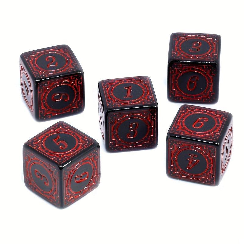 6 Sided Game Dice Chess Piece Accessories Antique Pattern Running Ball