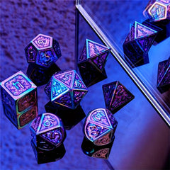 7pcs Metal Dice Set Polyhedral for RPG Board Games Tabletop Props
