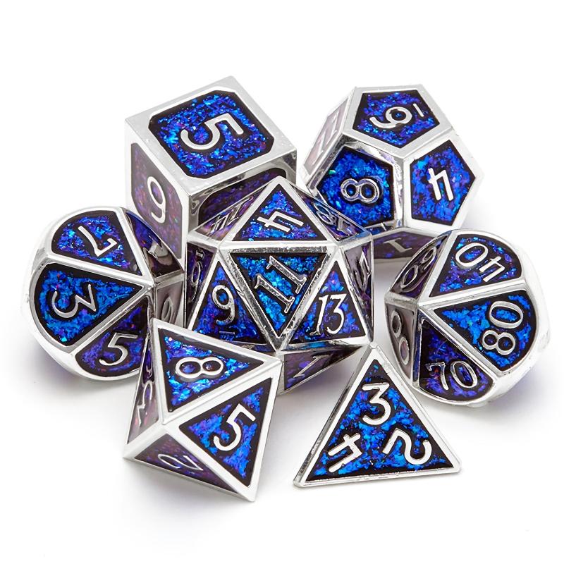 7pcs Metal Dice Set Polyhedral for RPG Board Games Tabletop Props