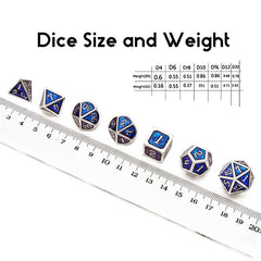7pcs Metal Dice Set Polyhedral for RPG Board Games Tabletop Props