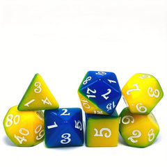7pcs Yellow Layered Polyhedral Tabletop Game Dice Set