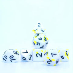 Bloodstained Yellow Polyhedral Dice Set 7-Piece for RPG
