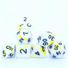 Bloodstained Yellow Polyhedral Dice Set 7-Piece for RPG