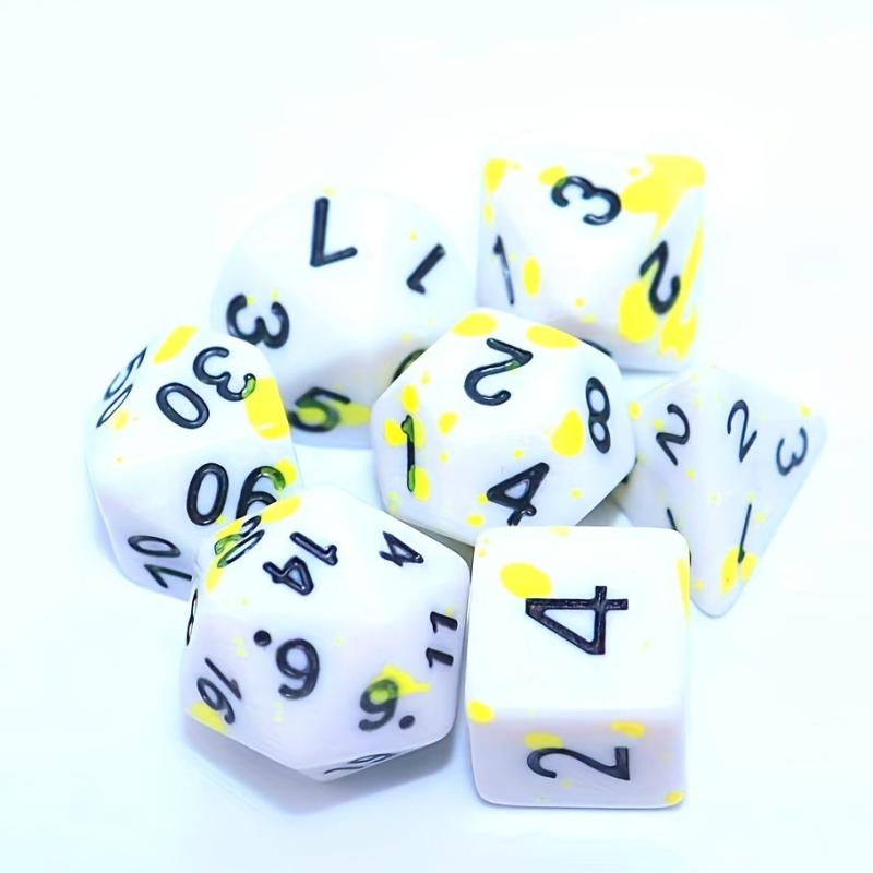 Bloodstained Yellow Polyhedral Dice Set 7-Piece for RPG
