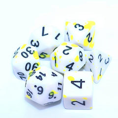 Bloodstained Yellow Polyhedral Dice Set 7-Piece for RPG