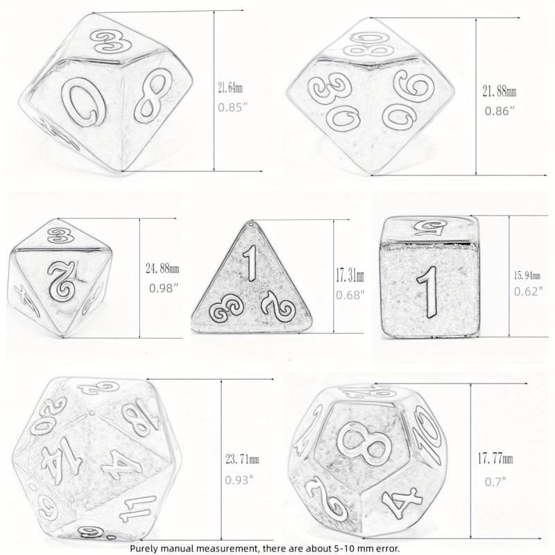 Bloodstained Yellow Polyhedral Dice Set 7-Piece for RPG