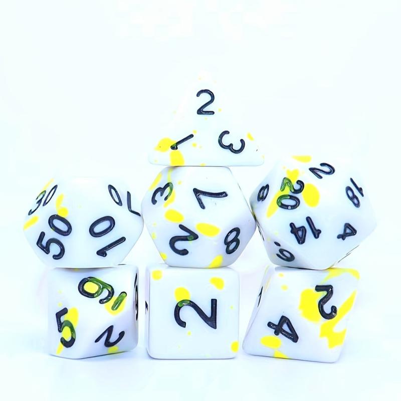 Bloodstained Yellow Polyhedral Dice Set 7-Piece for RPG