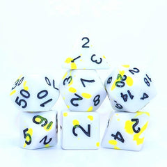 Bloodstained Yellow Polyhedral Dice Set 7-Piece for RPG