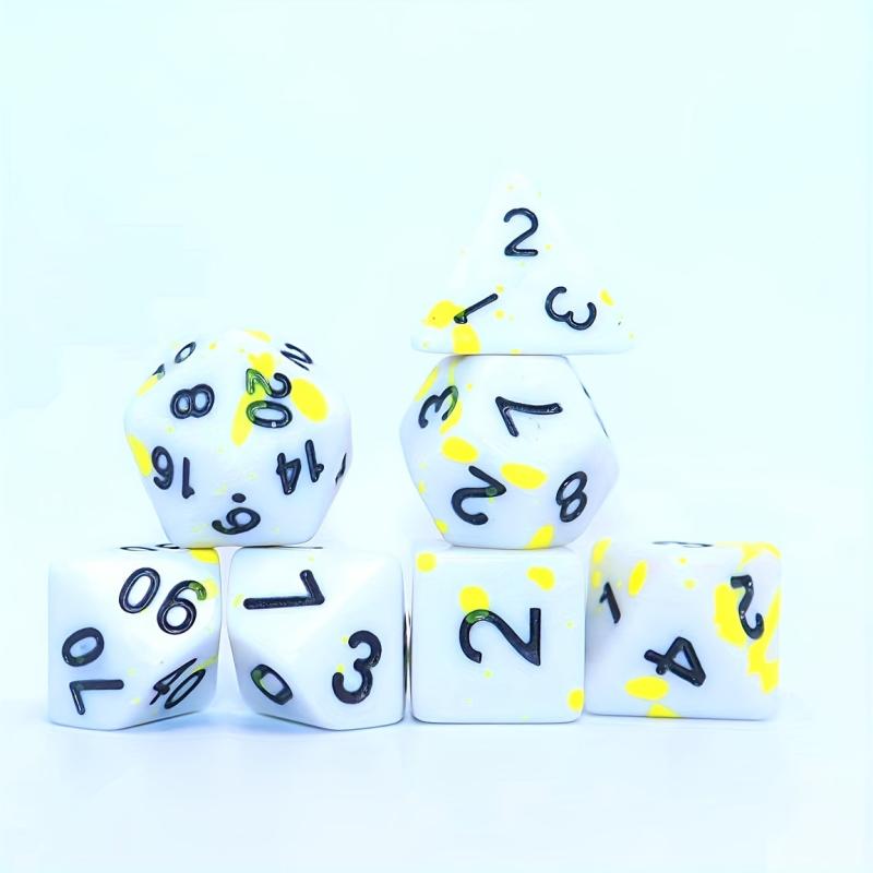 Bloodstained Yellow Polyhedral Dice Set 7-Piece for RPG