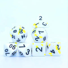Bloodstained Yellow Polyhedral Dice Set 7-Piece for RPG