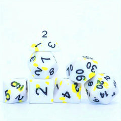 Bloodstained Yellow Polyhedral Dice Set 7-Piece for RPG