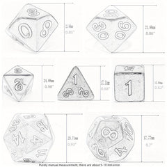 7pcs Green Spray Paint Temperature Change Dice, Magic Polyhedral Acrylic Dice