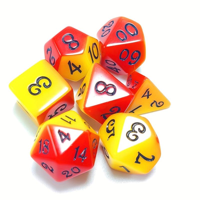 7pcs Red/Orange Layered Board Game Dice Set Role playing Dice