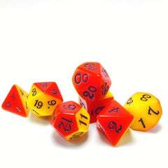 7pcs Red/Orange Layered Board Game Dice Set Role playing Dice