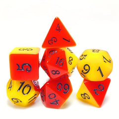 7pcs Red/Orange Layered Board Game Dice Set Role playing Dice