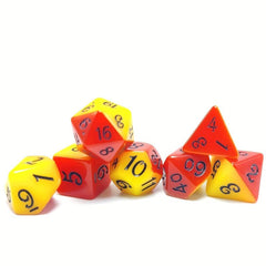 7pcs Red/Orange Layered Board Game Dice Set Role playing Dice