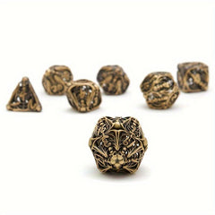 7pcs Hollow Skull Metal Polyhedral Dice Set Halloween Christmas Gift