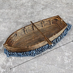 Hand-Painted Row Boat for Fantasy Pirate Game Terrain