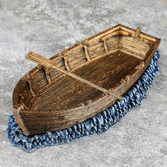 Hand-Painted Row Boat for Fantasy Pirate Game Terrain