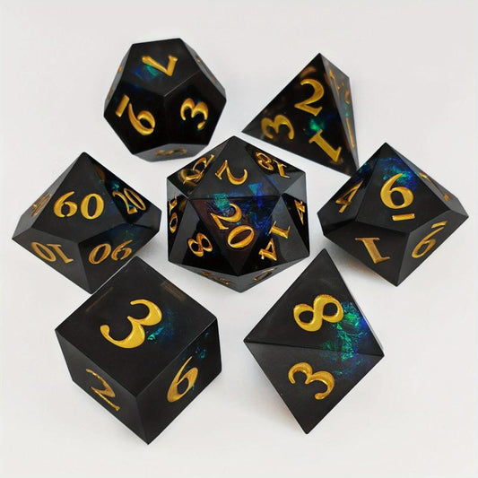 7pcs Resin Confetti Dice Set for Board Game
