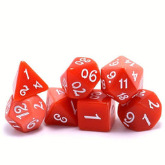 7pc Layered Red Polyhedral Dice Set for RPG Table Games