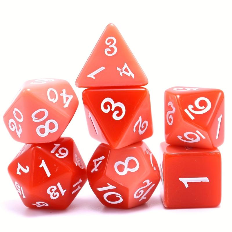 7pc Layered Red Polyhedral Dice Set for RPG Table Games