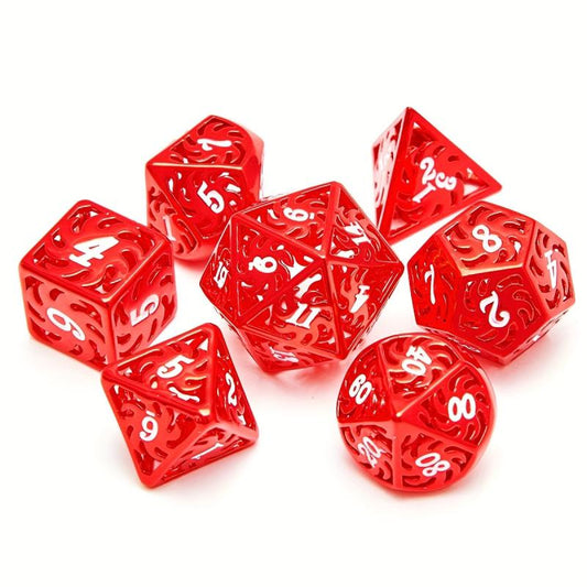 7pcs Hollow Metal Polyhedral Dice Set for Role Playing Table Game