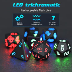 7pcs LED Dice Set Rechargeable Luminous - Christmas Gift