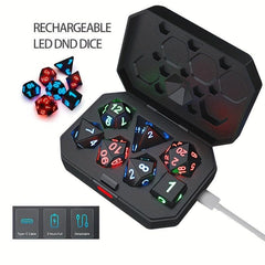 7pcs LED Dice Set Rechargeable Luminous - Christmas Gift