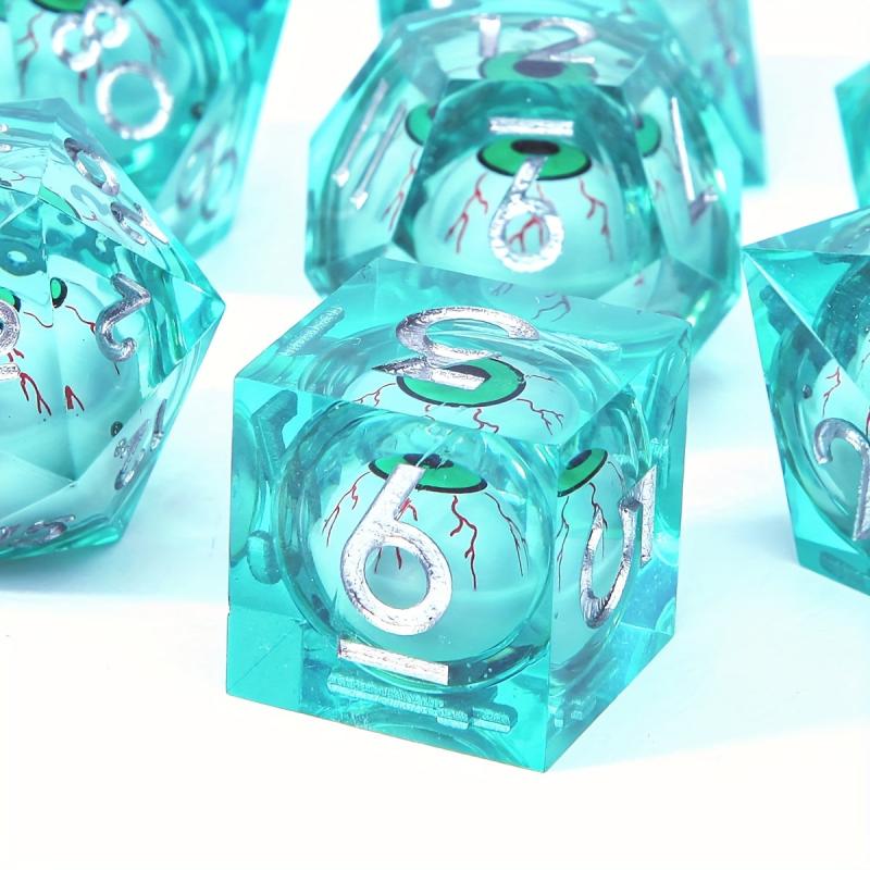 Dragon Eye Resin Dice Set Polyhedral Halloween Christmas Gift