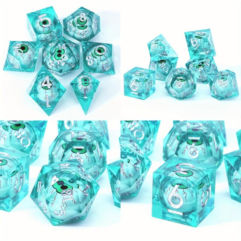 Dragon Eye Resin Dice Set Polyhedral Halloween Christmas Gift