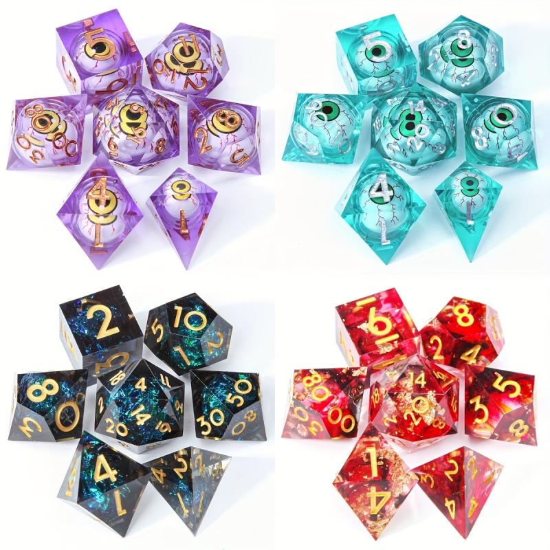 Dragon Eye Resin Dice Set Polyhedral Halloween Christmas Gift
