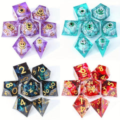 Dragon Eye Resin Dice Set Polyhedral Halloween Christmas Gift
