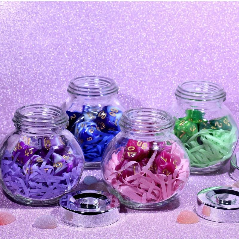 7pcs Candy Polyhedral Dice Set With Gift Jar, Perfect For RPG Game