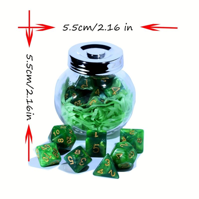 7pcs Candy Polyhedral Dice Set With Gift Jar, Perfect For RPG Game