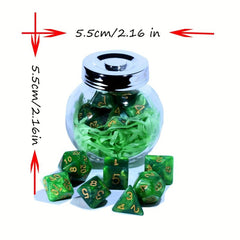 7pcs Candy Polyhedral Dice Set With Gift Jar, Perfect For RPG Game
