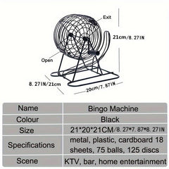 Steel Bingo Game Cage Set Adult Family Large scale Party Group Entertainment