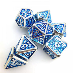 7pc Metal Dice Set Purple Mixed Dice for RPG