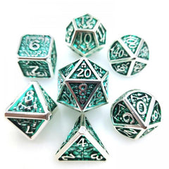 7pc Metal Dice Set Purple Mixed Dice for RPG