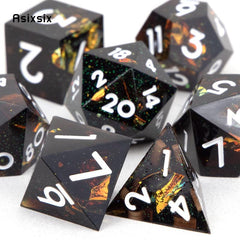 7pcs Resin Polyhedral Dices for Role Playing Board Game