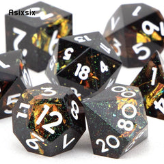 7pcs Resin Polyhedral Dices for Role Playing Board Game