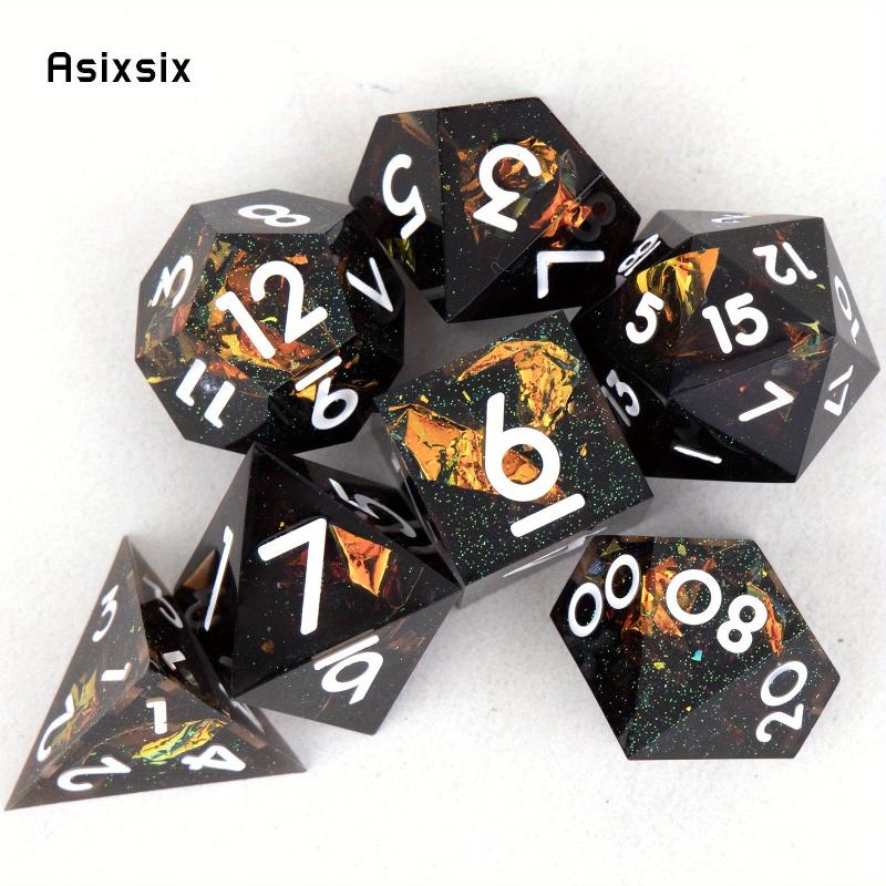 7pcs Resin Polyhedral Dices for Role Playing Board Game