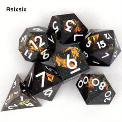 7pcs Resin Polyhedral Dices for Role Playing Board Game