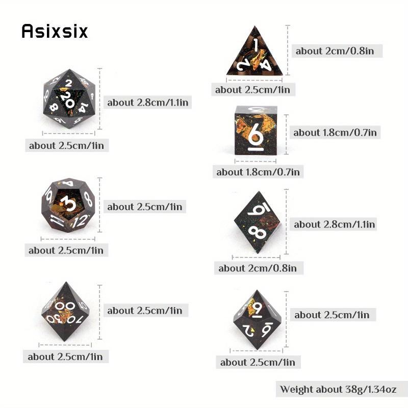 7pcs Resin Polyhedral Dices for Role Playing Board Game
